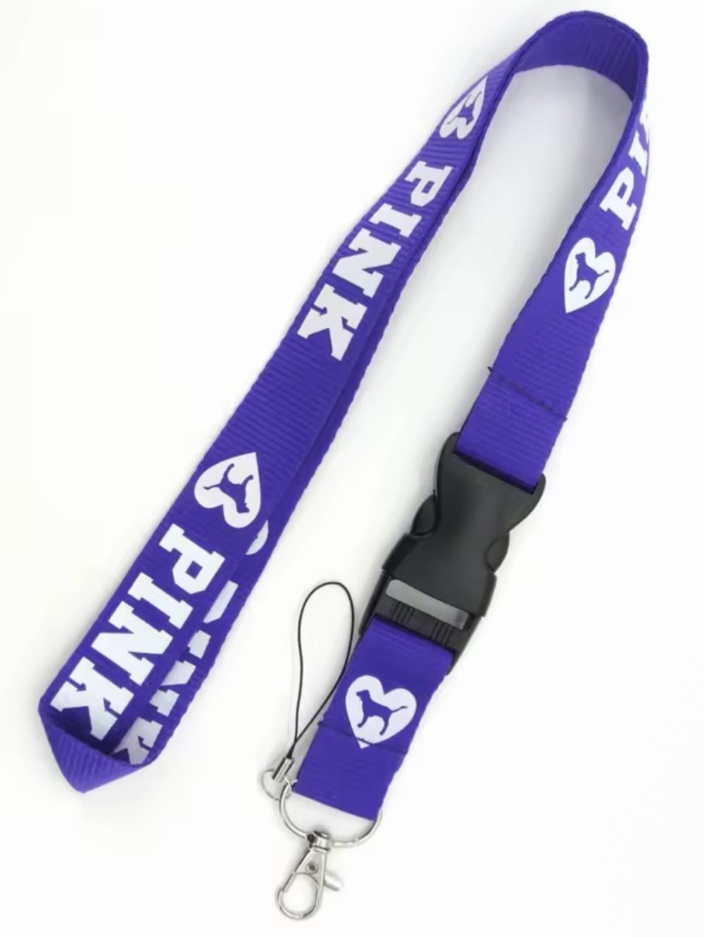 PINK logo lanyard with silver hardware